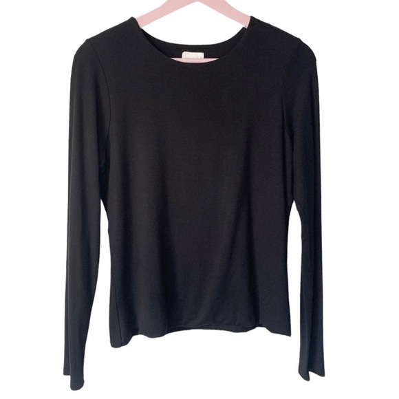PEYTON JENSEN Evereve Black Double Layer Long Sleeved Tee Size Small - Picture 1 of 6